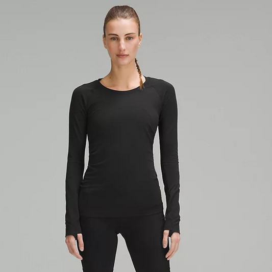 lululemon -  Swiftly Tech Long-Sleeve Shirt 2.0 (Hip Length) - Black / Black