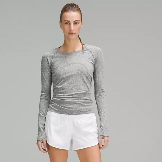 lululemon -  Swiftly Tech Long-Sleeve Shirt 2.0 (Hip Length) - Slate / White