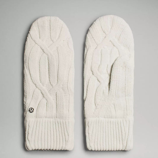 lululemon Women's Cable-Knit Fleece-Lined Mittens - Bone