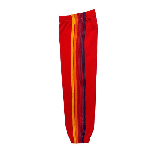 Aviator Nation - Kid's Classic 5 Stripe Sweatpants - Red