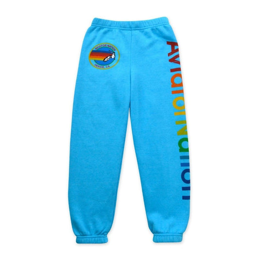 Aviator Nation - Kid's Aspen Sweatpants - Neon Blue Pants Aviator Nation 