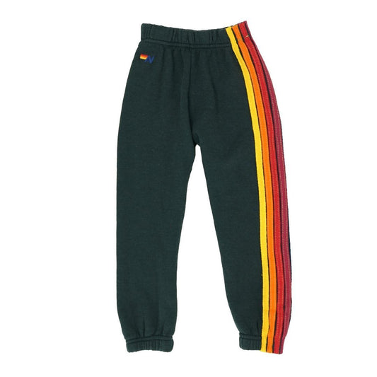 Aviator Nation - Kid's Classic 5 Stripe Sweatpants - Charcoal Pants Aviator Nation 
