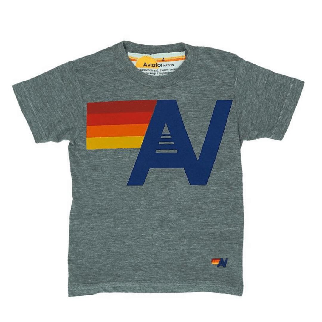 Aviator Nation - Kid's Logo Heather Grey Tee Short Sleeve Shirts Aviator Nation 